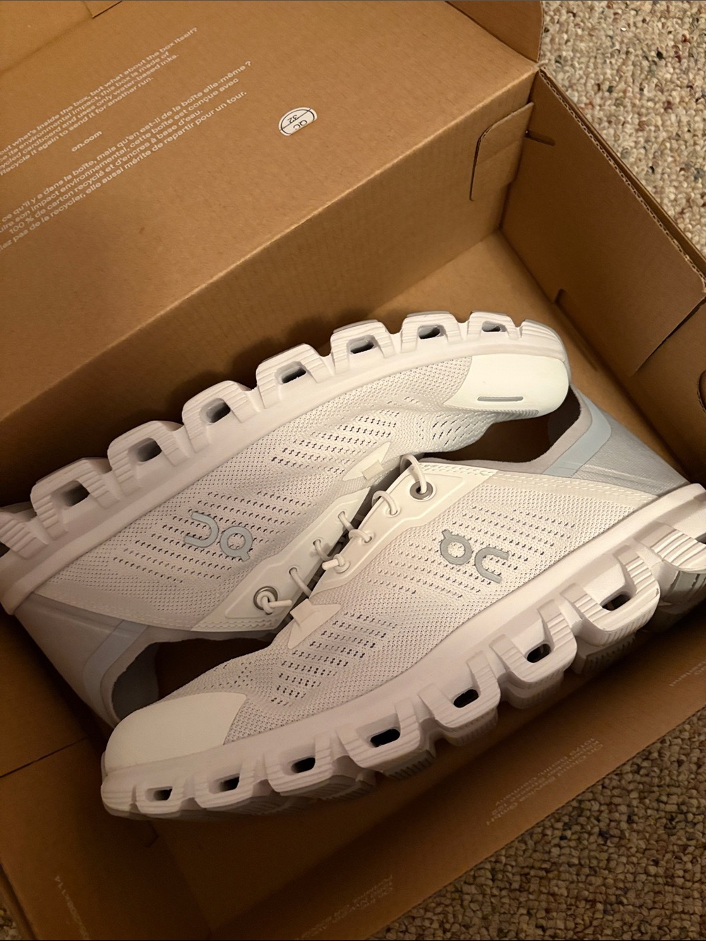 On Cloud Women's White Athletic Running Shoes